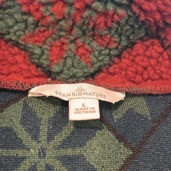 L.L. bean Colorful Geometric Sherpa Fleece Pullover - Picture 2 of 4